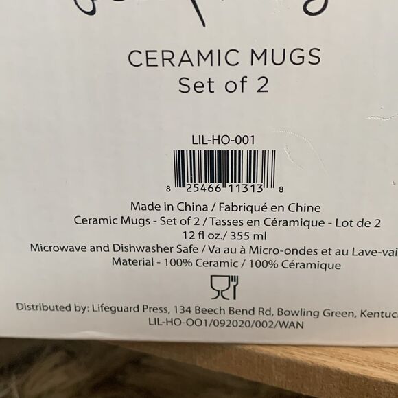 Set Of 2 Lilly Pulitzer Ceramic 12oz Mugs Blue Floral Design With Original Box - Picture 17 of 17